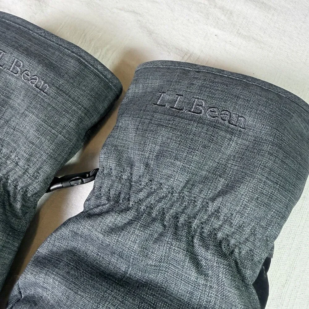LL BEAN Women's Baxter State Gloves Small Goose Down Hairsheep Leather Gray